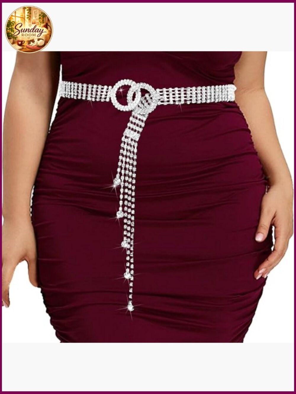 Rhinestone Chain Belt for Dresses Formal Waist Crystal Belt Women Plus Size